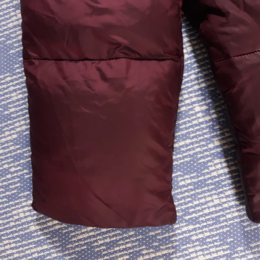 Lululemon Puffer Jacket Coat Womens 8 Full Zip Goose Down Maroon Hooded